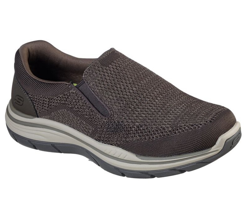 Skechers Herr Olivgröna/Bruna Slip On - Relaxed Fit: Expected 2.0 - Arago - Sverige (RYUGV-7058)
